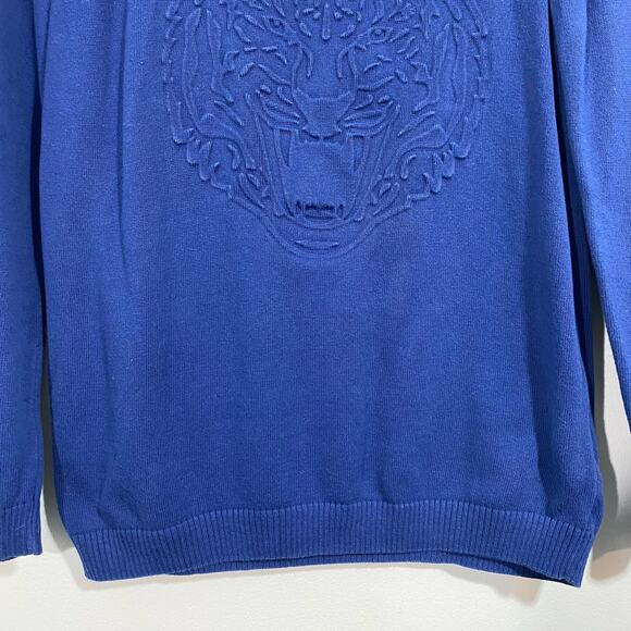 LC Waikiki Boy's Blue Embossed Tiger Head Sweater Size 11-12Y - Picture 7 of 8